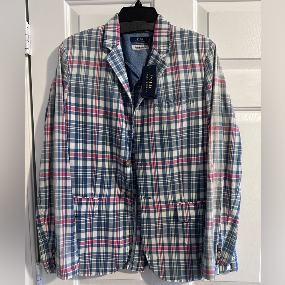 🆕 Polo Ralph Lauren Plaid Sport Blazer Jacket